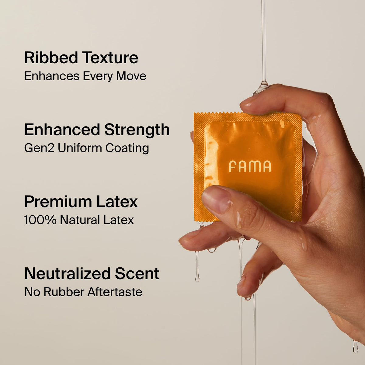 Ribbed Lubricated Natural Latex Condoms 3 Count B572