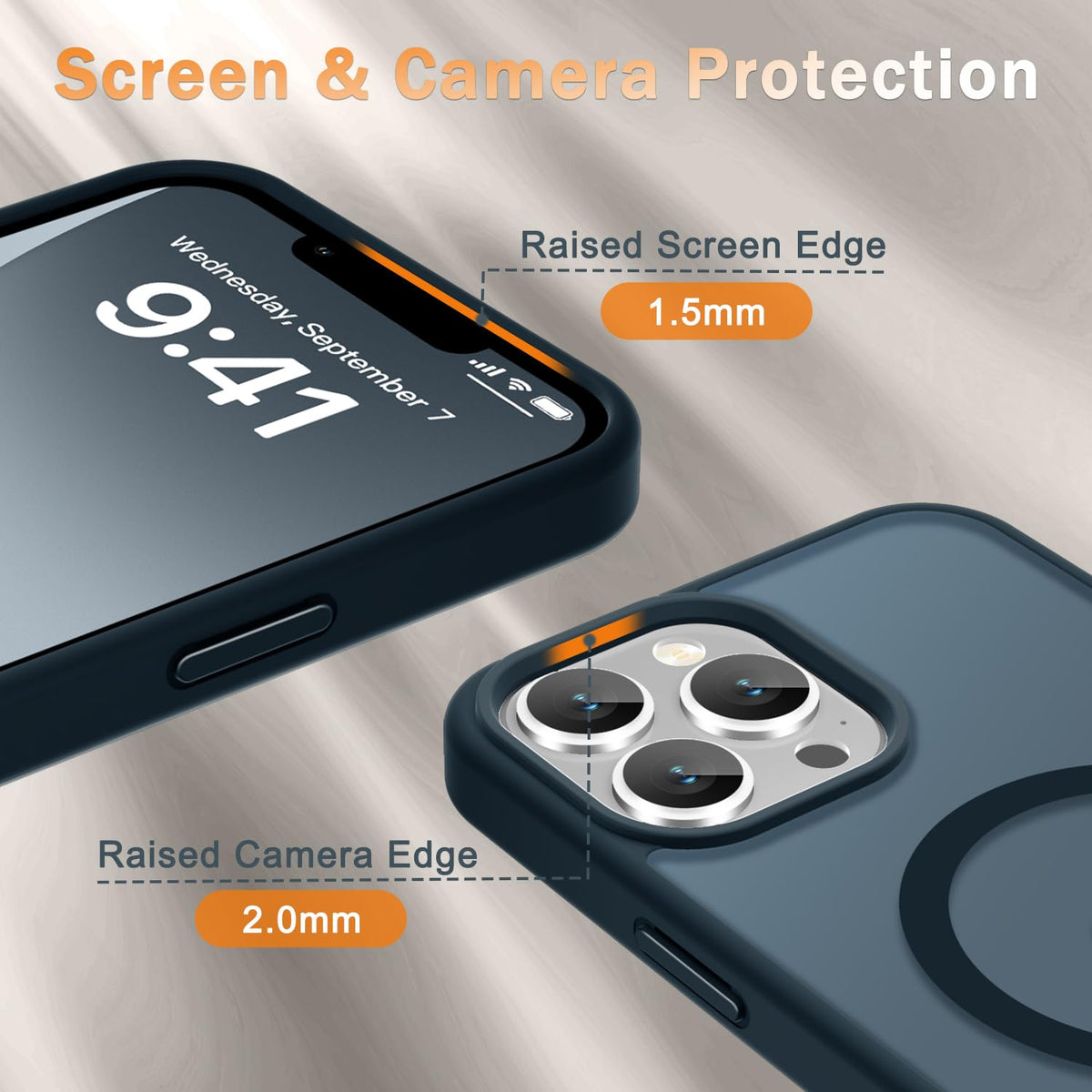 Matte Magnetic Navy Blue Phone Case G976