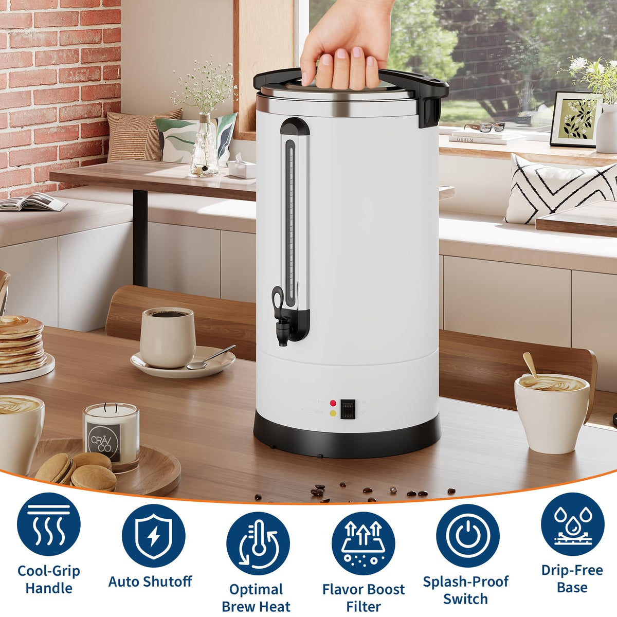 Large Capacity Stainless Steel Electric Coffee Urn V136