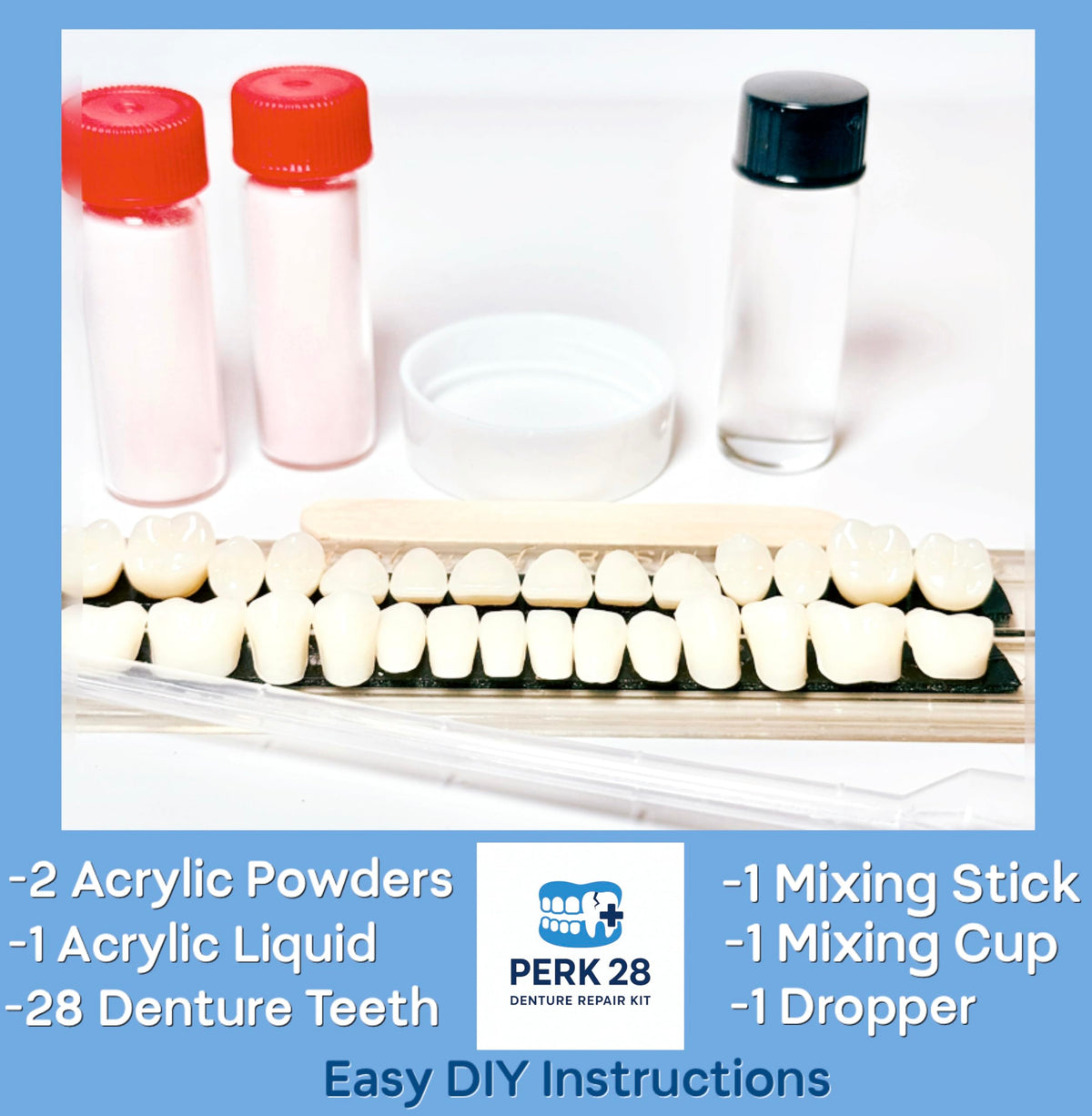 Denture Repair Kit with 28 Denture Teeth L147508