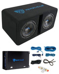 Dual 8" Loaded Car Subwoofer Enclosure with Amp M9113
