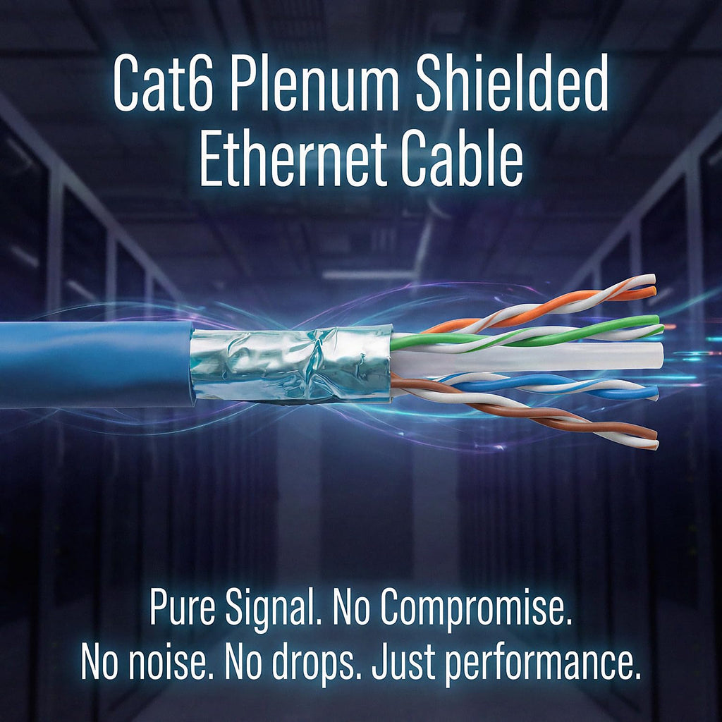 Cat6 Plenum Shielded 1000ft 23AWG Solid Bare Copper Ethernet Cable Q699
