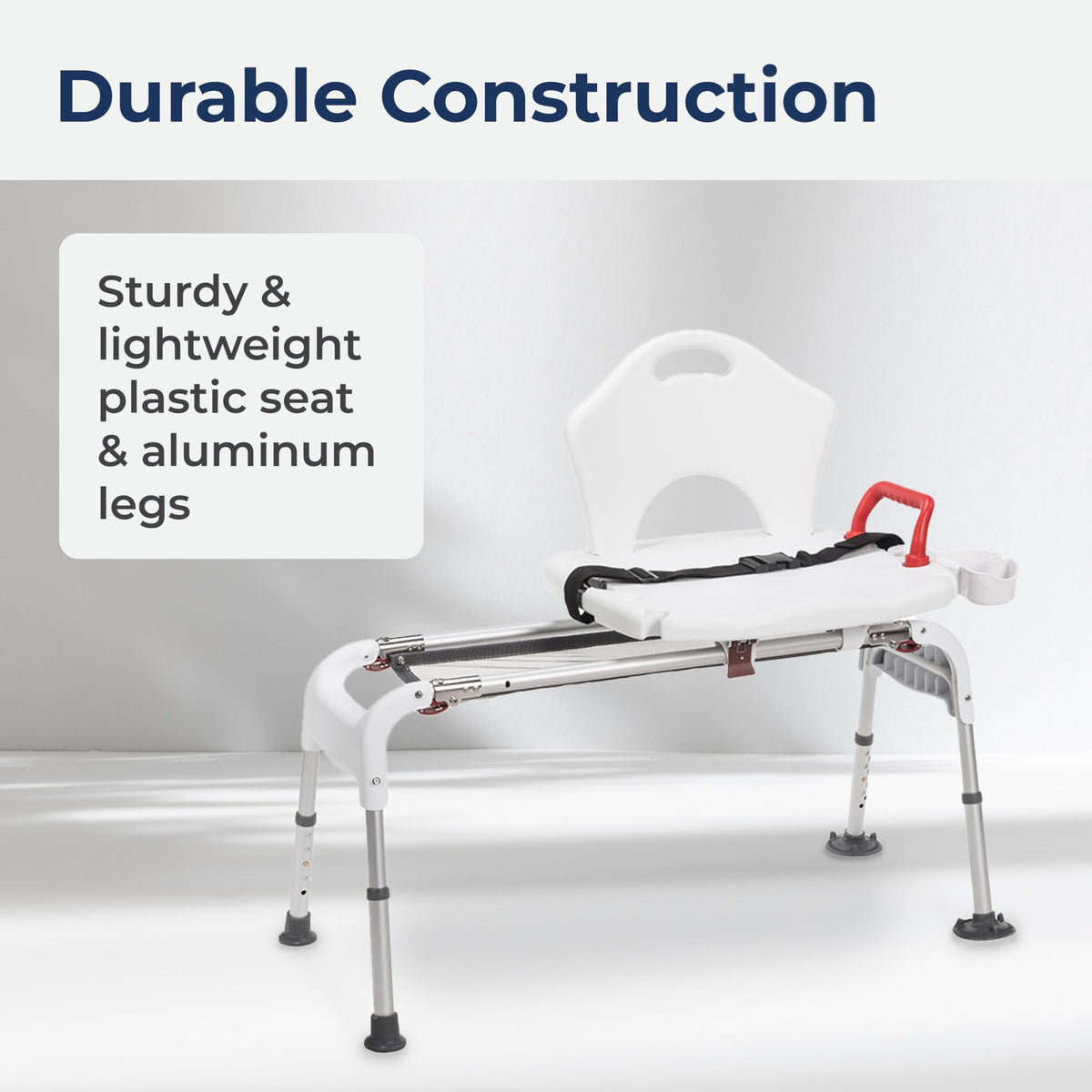 Adjustable Height Sliding Bathtub Transfer Bench Shower Chair Z745217