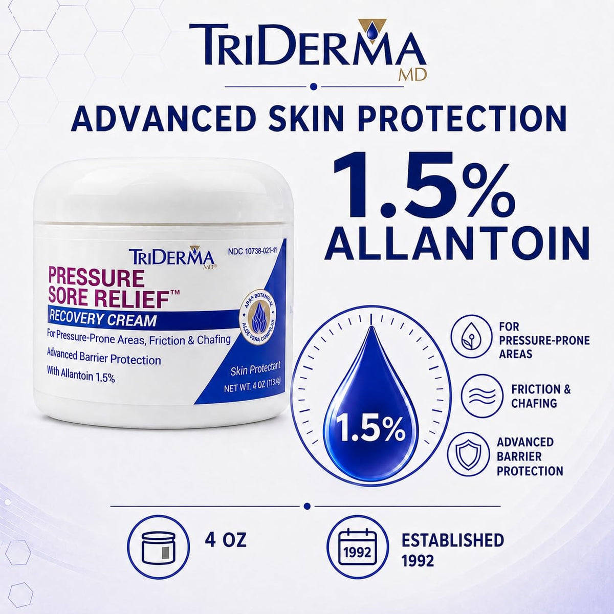 Healing Cream for Pressure Sores with Calendula and Aloe, 4 oz Jar J679501