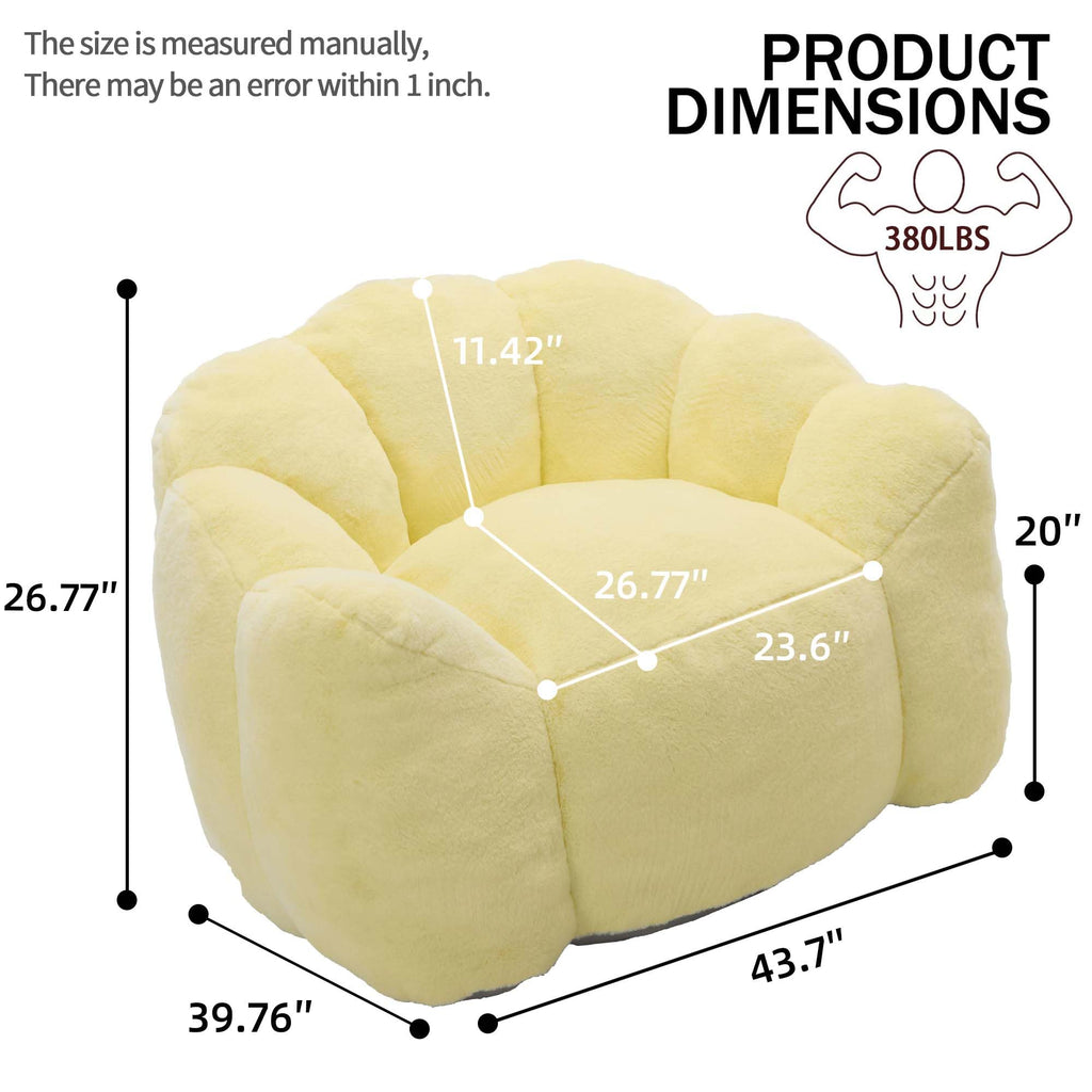 Oversized Memory Foam Bean Bag Chair with Backrest V502834