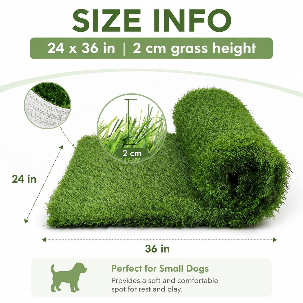 Artificial Grass Dog Potty Pad 24 x 36 in Non-Slip Washable K8235