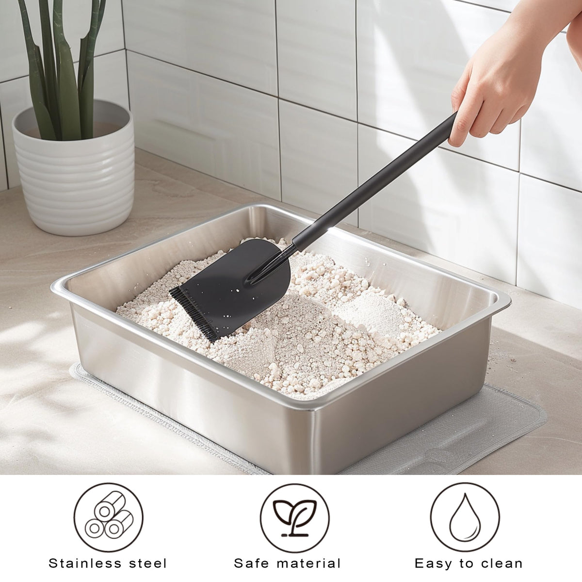 Large Stainless Steel Cat Litter Box U617