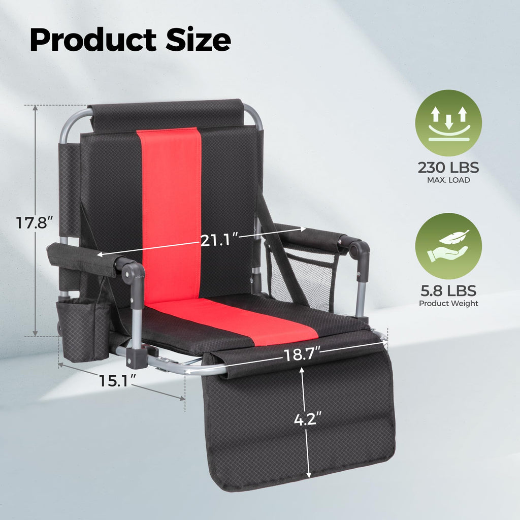 Extra Wide Padded Stadium Seats with Back Support P150307