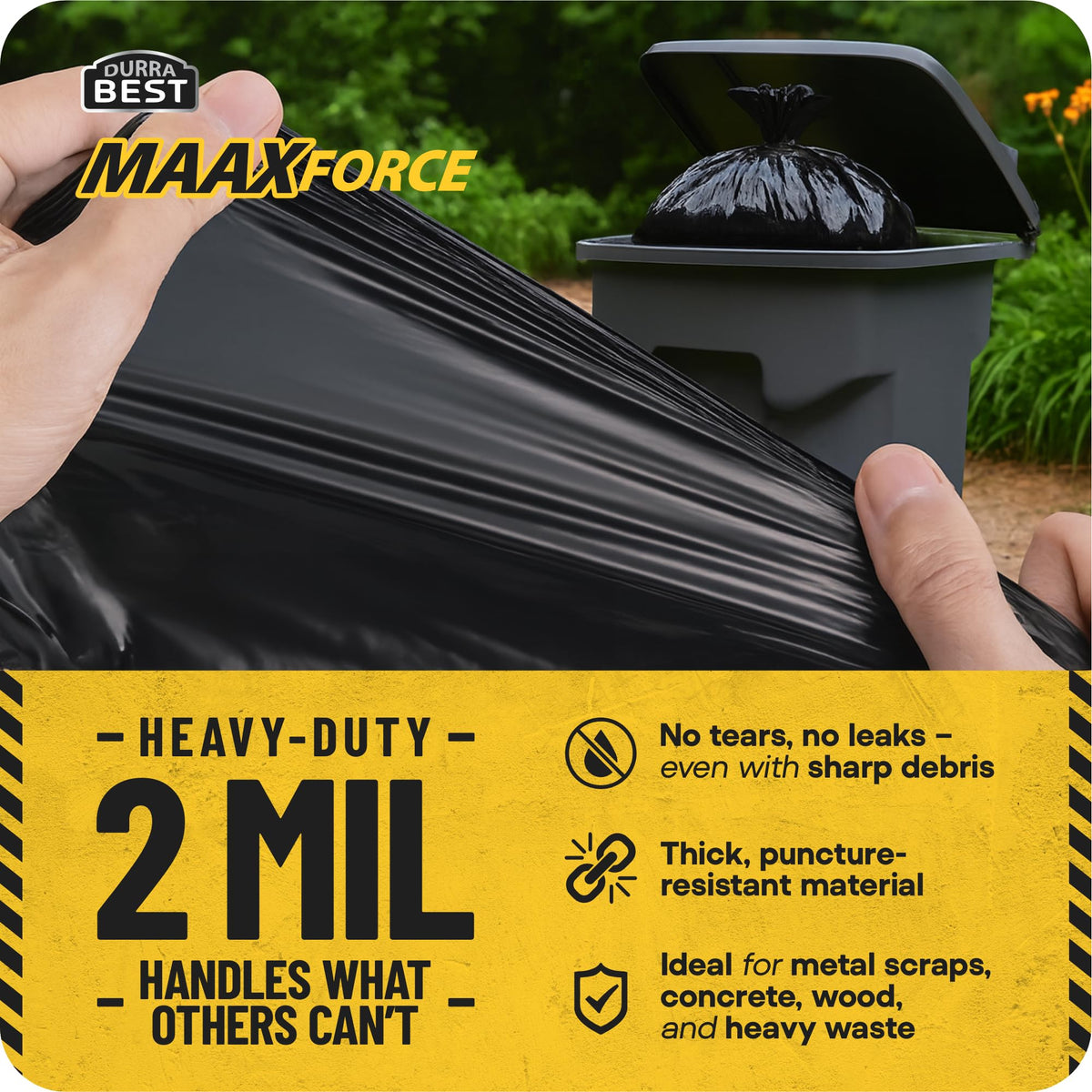 55 Gallon 2 Mil Black Heavy-Duty Trash Bags E7388
