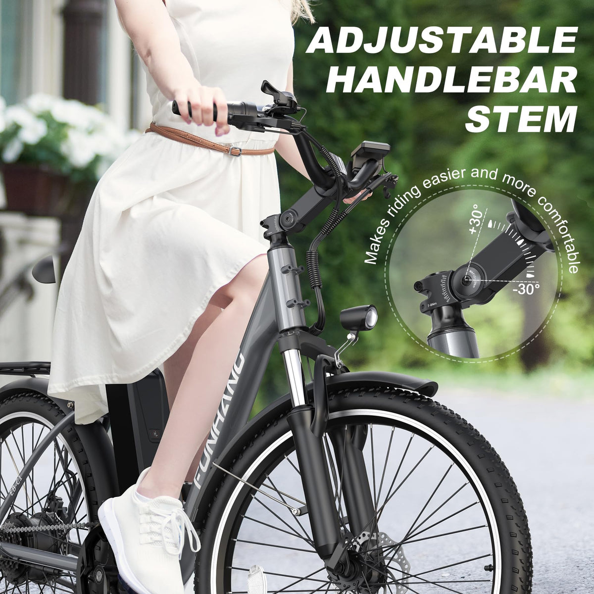 26" 1000W Electric Bike with 48V Battery, 7-Speed A282