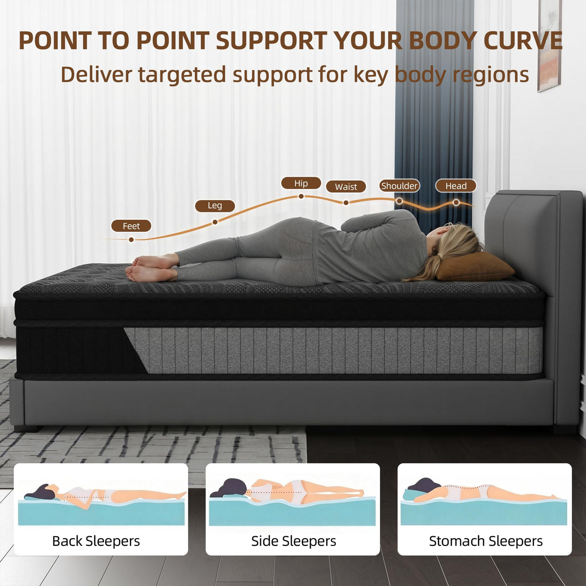 12 Inch Full Hybrid Memory Foam Mattress N9715
