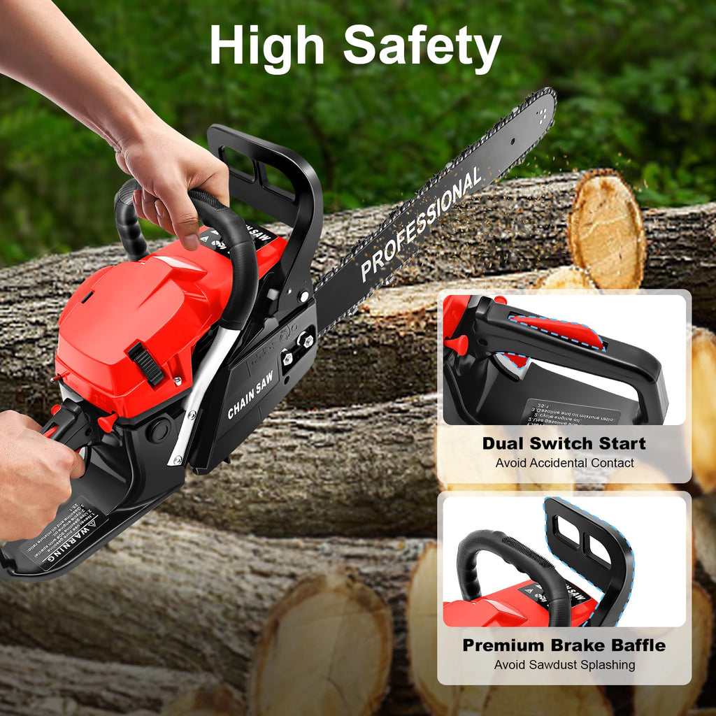 20-Inch 2-Stroke Gas Chainsaw with Tool Bag S333493