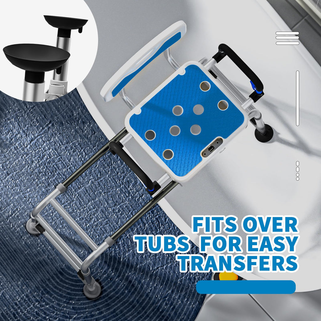 Sliding Shower Chair and Tub Transfer Bench with Non Slip Aluminum Body B603520