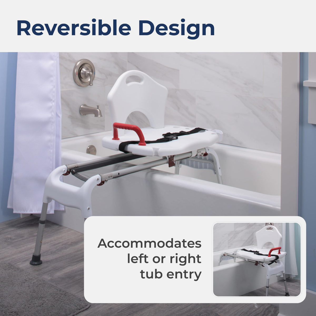 Adjustable Height Sliding Bathtub Transfer Bench Shower Chair Z745217