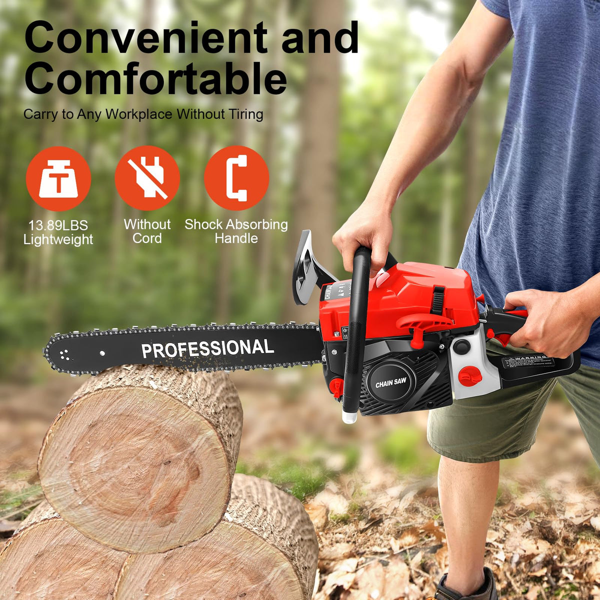 20-Inch 2-Stroke Gas Chainsaw with Tool Bag S333493