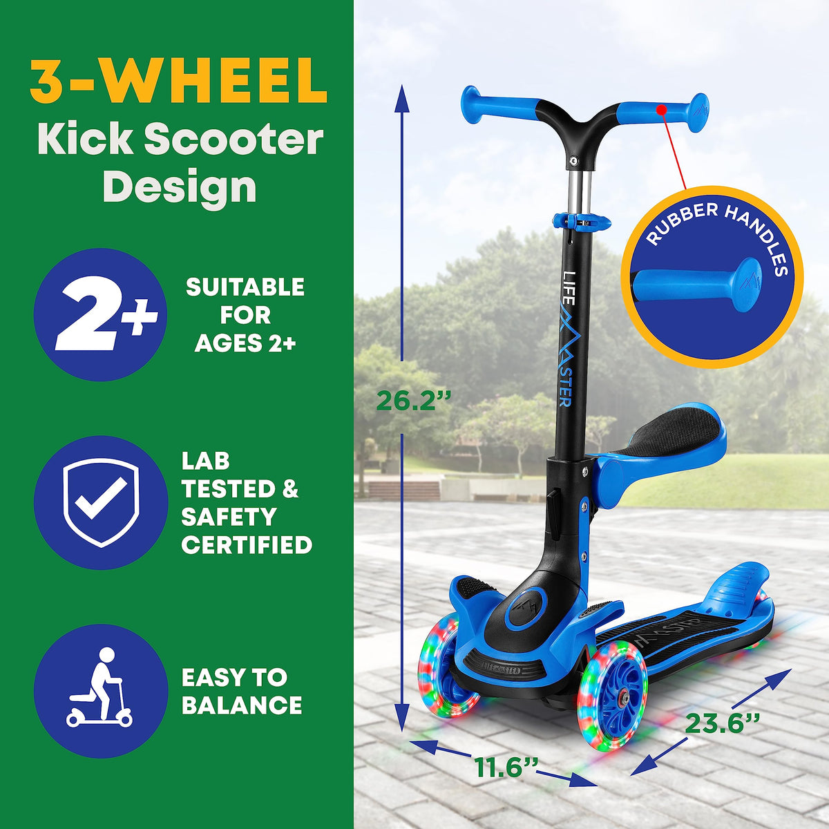 3 Wheel Foldable Kids Scooter with LED Wheels K255724