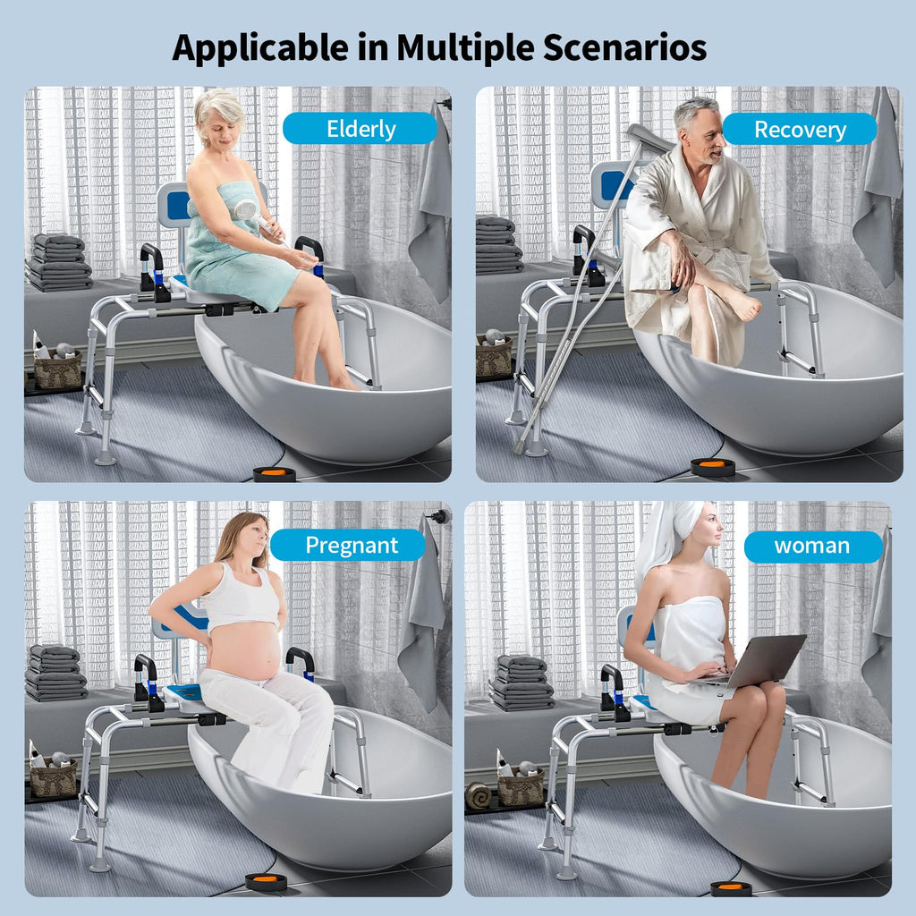 Sliding Shower Chair and Tub Transfer Bench with Non Slip Aluminum Body B603520