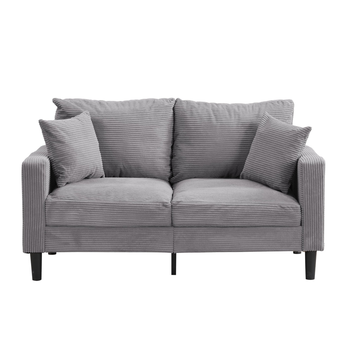 Oversized Corduroy Sofa with 2 Throw Pillows I1190