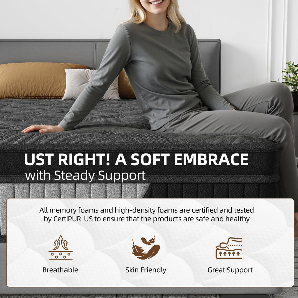 12 Inch Full Hybrid Memory Foam Mattress N9715
