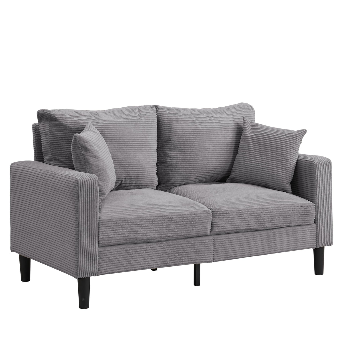 Oversized Corduroy Sofa with 2 Throw Pillows I1190