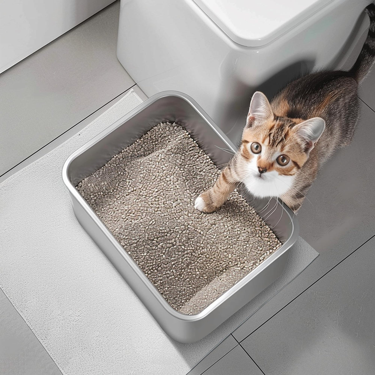 Large Stainless Steel Cat Litter Box U617