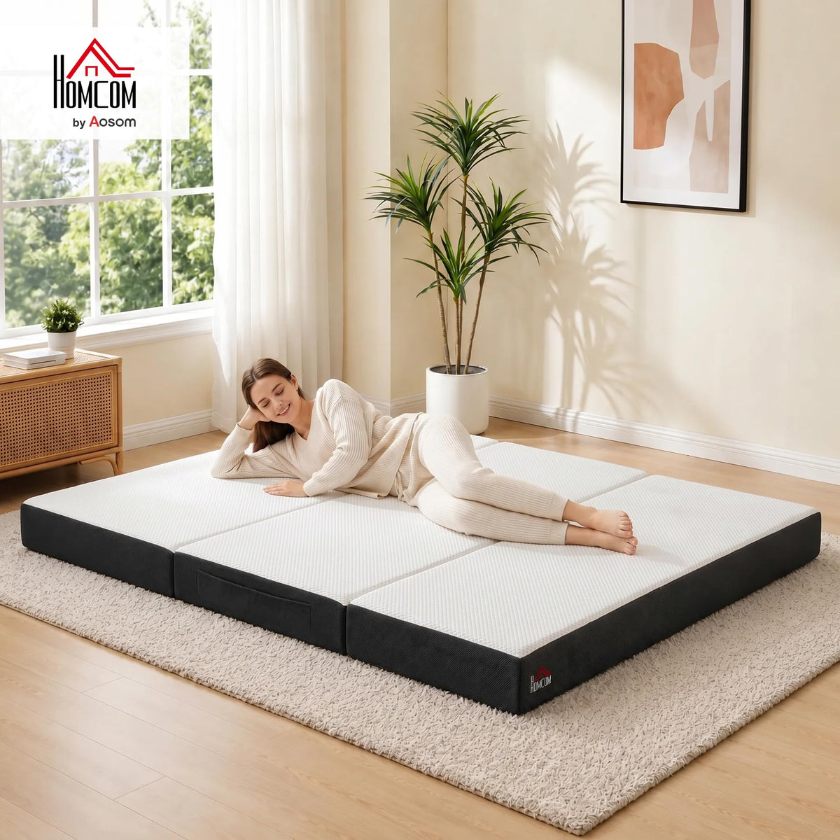 6 Inch Memory Foam Queen Trifold Mattress T1652