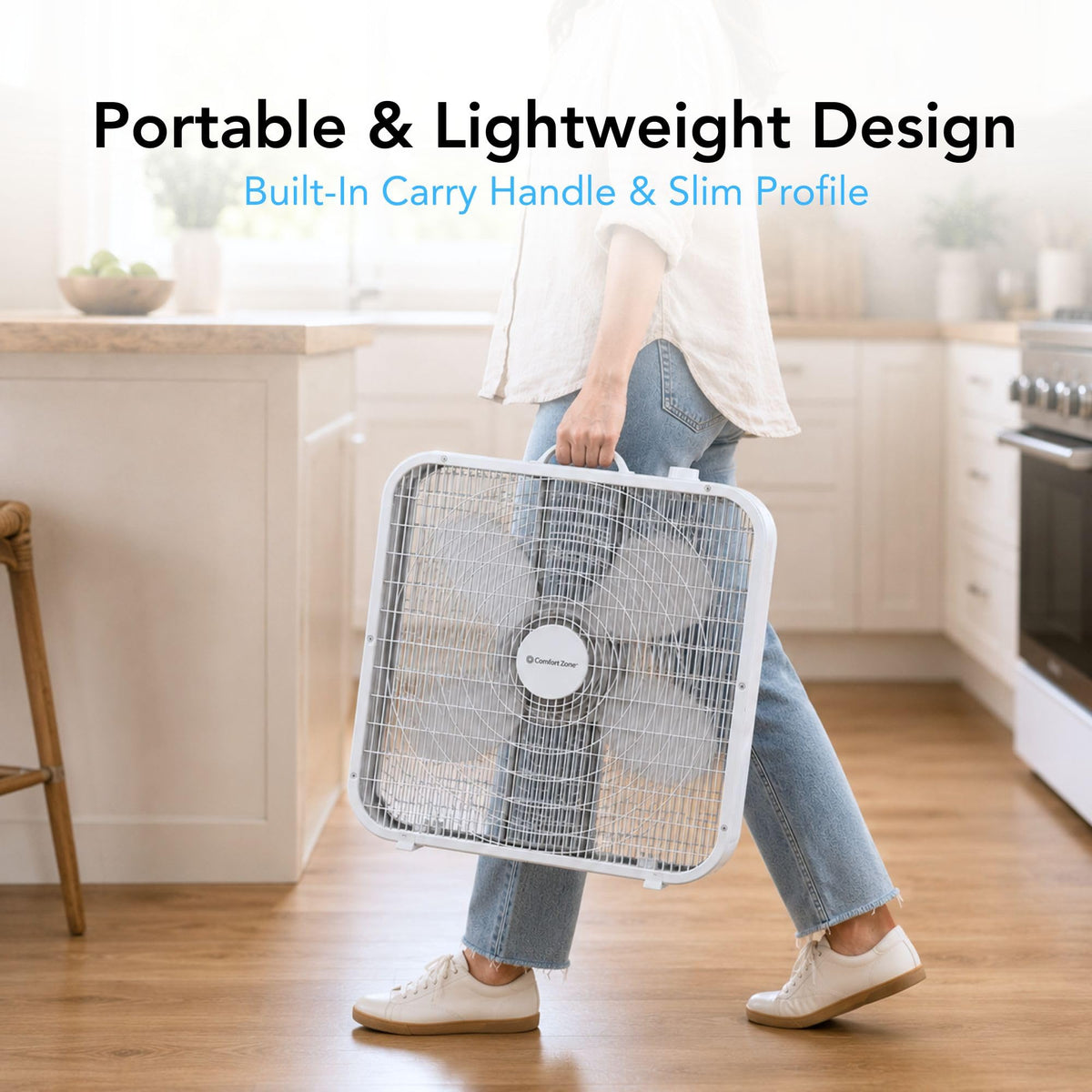 20 inch 3 Speed Box Fan with Carry Handle W560
