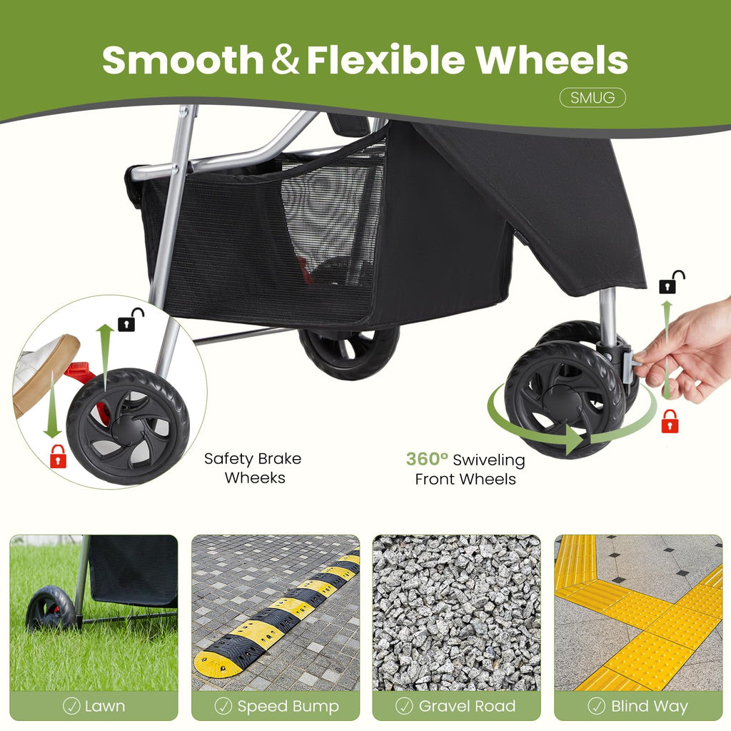 Foldable 3 Wheel Dogs Stroller B137403