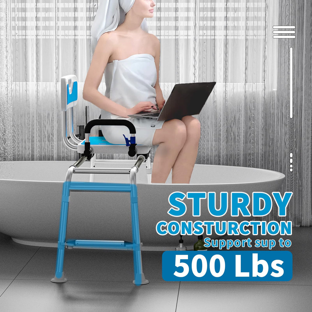 Sliding Shower Chair and Tub Transfer Bench with Non Slip Aluminum Body B603520