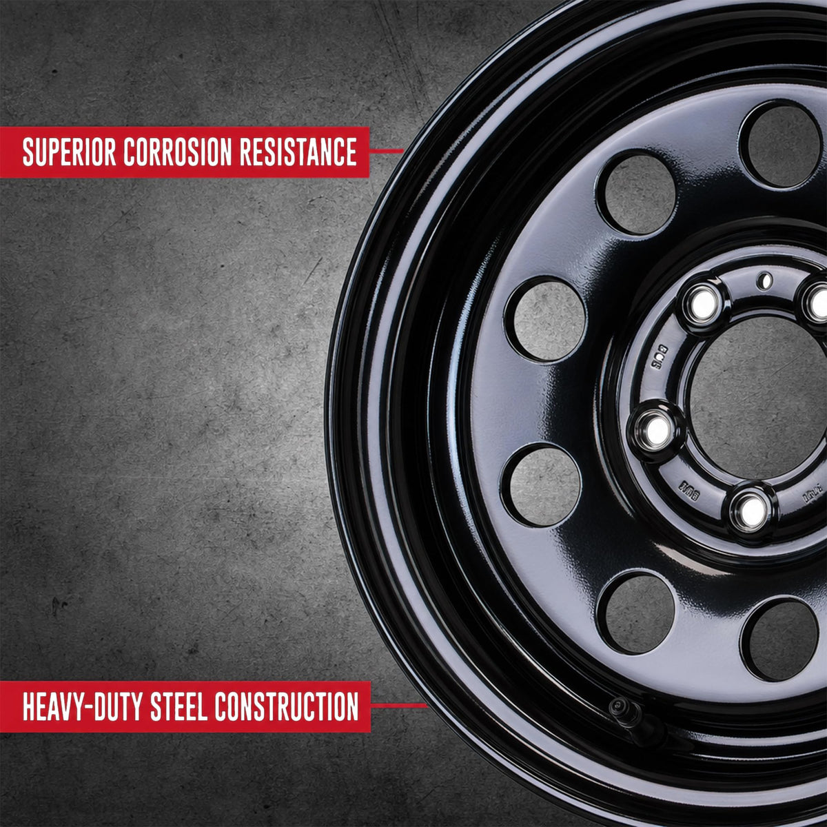 2-Pack 15 Inch 5 Lug Black Trailer Wheel H566