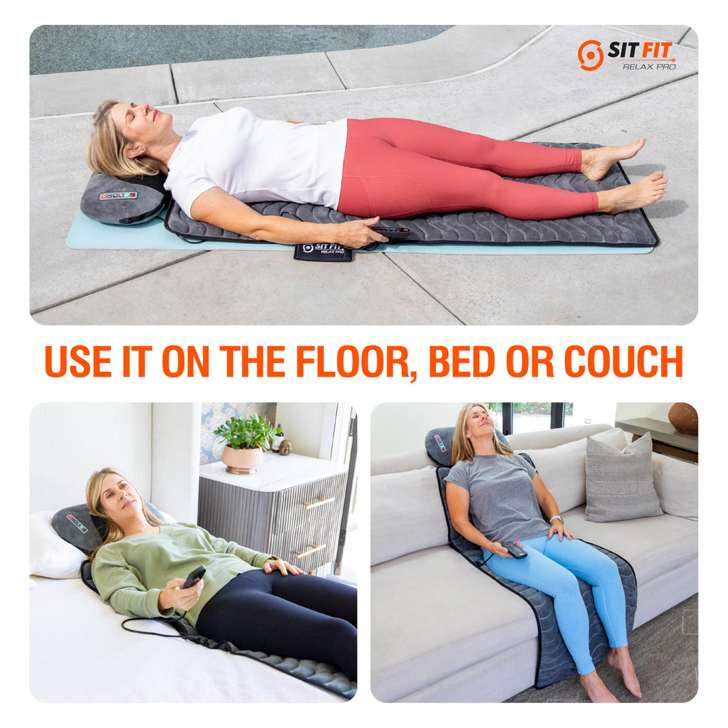 Vibrating Full Body Massage Mat with Heat and Detachable Pillow Q204565