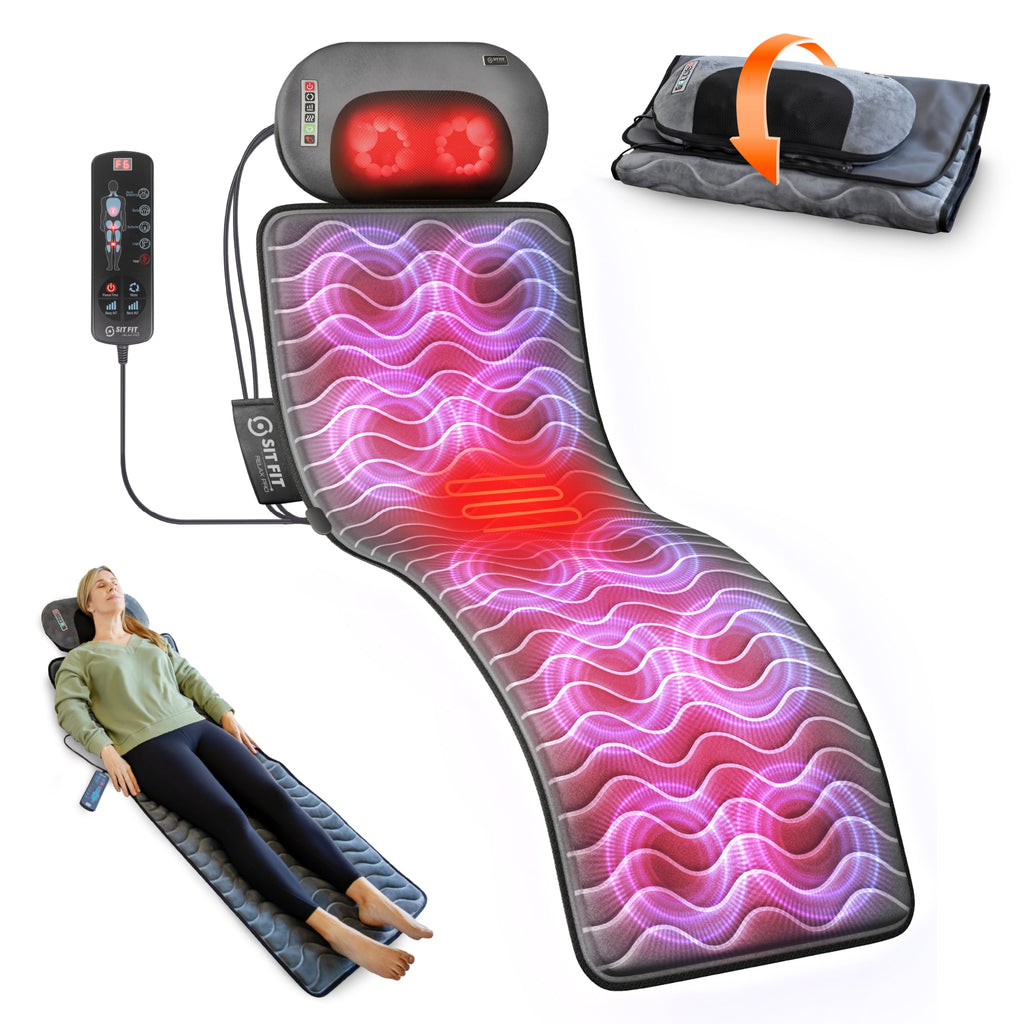Vibrating Full Body Massage Mat with Heat and Detachable Pillow Q204565