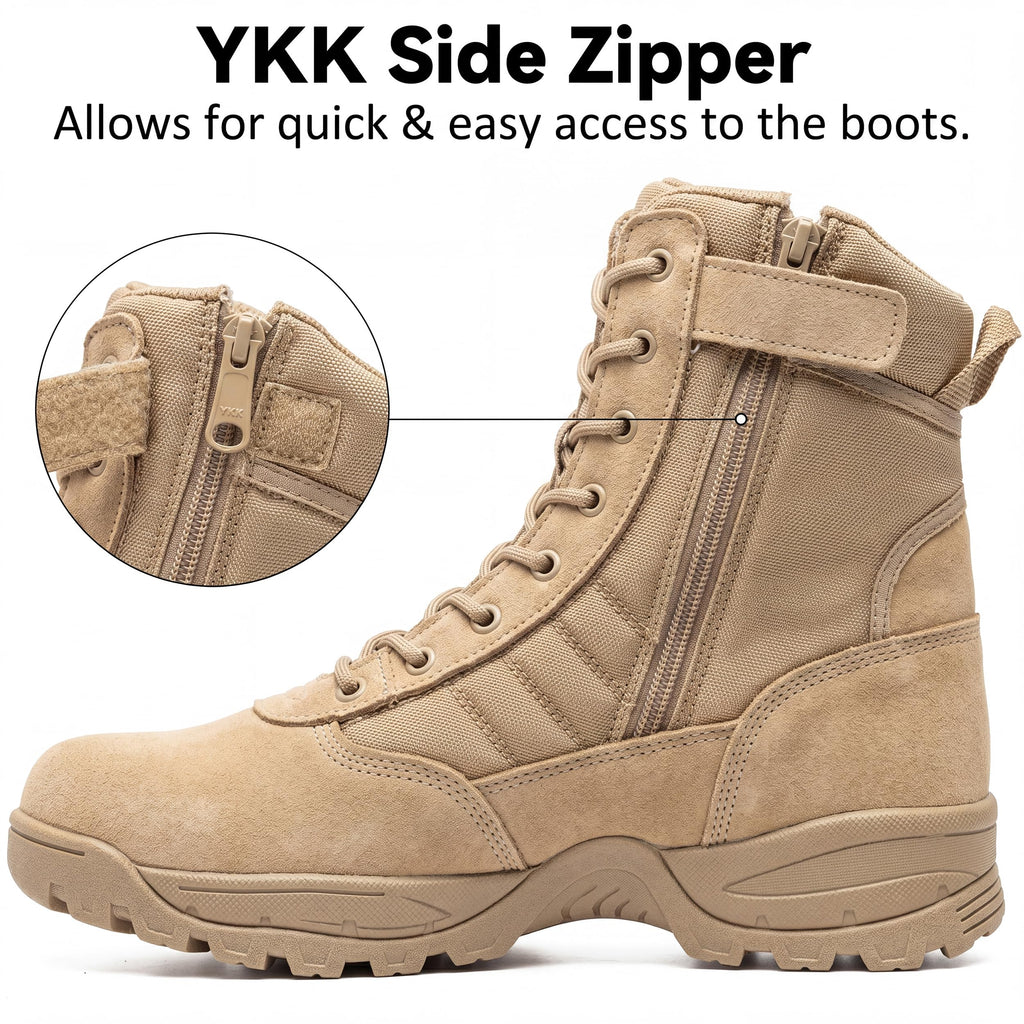 Men's Side Zipper Tactical Work Boots T646043