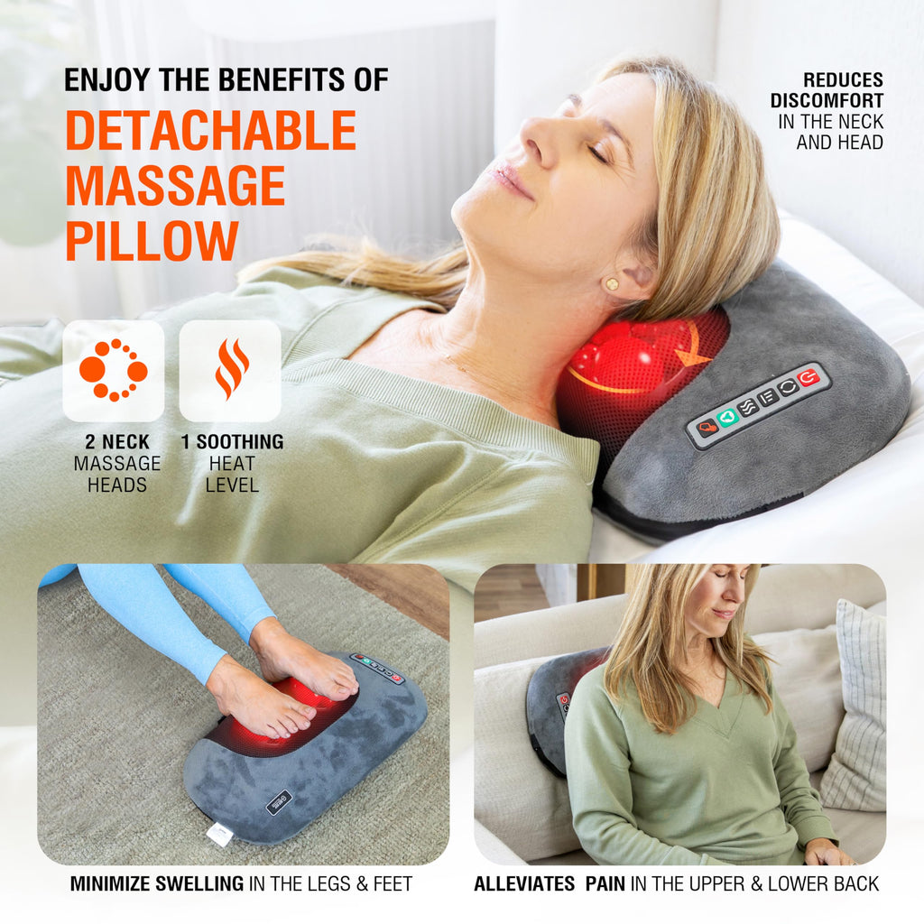 Vibrating Full Body Massage Mat with Heat and Detachable Pillow Q204565