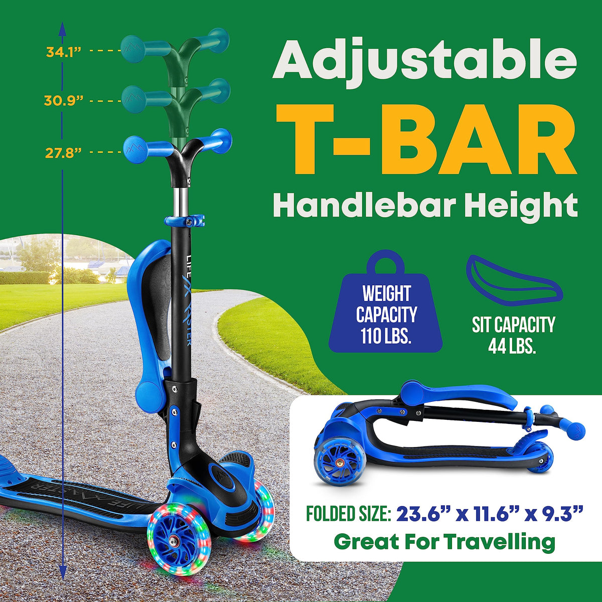 3 Wheel Foldable Kids Scooter with LED Wheels K255724
