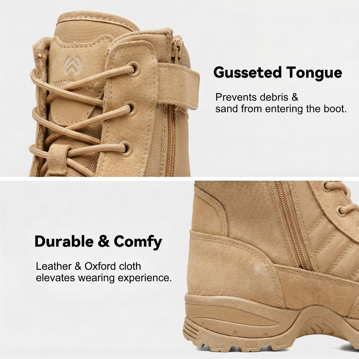 Men's Side Zipper Tactical Work Boots T646043