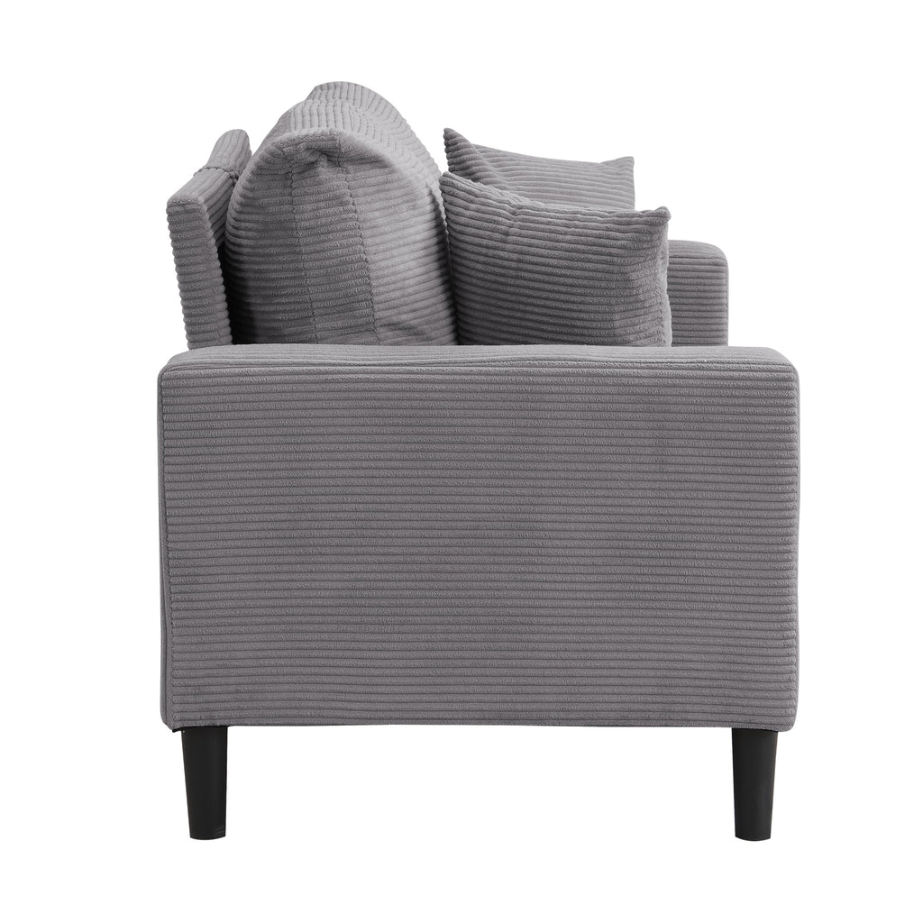 Oversized Corduroy Sofa with 2 Throw Pillows I1190
