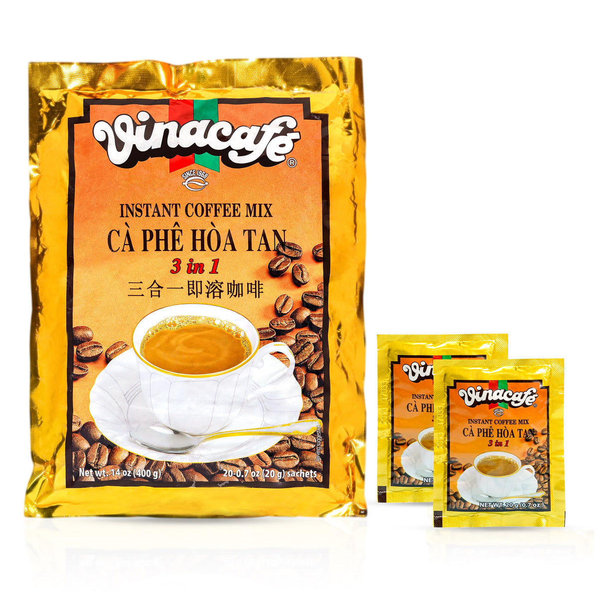 Instant Coffee Packets 3 in 1 Medium Roast Pack of 2 X715
